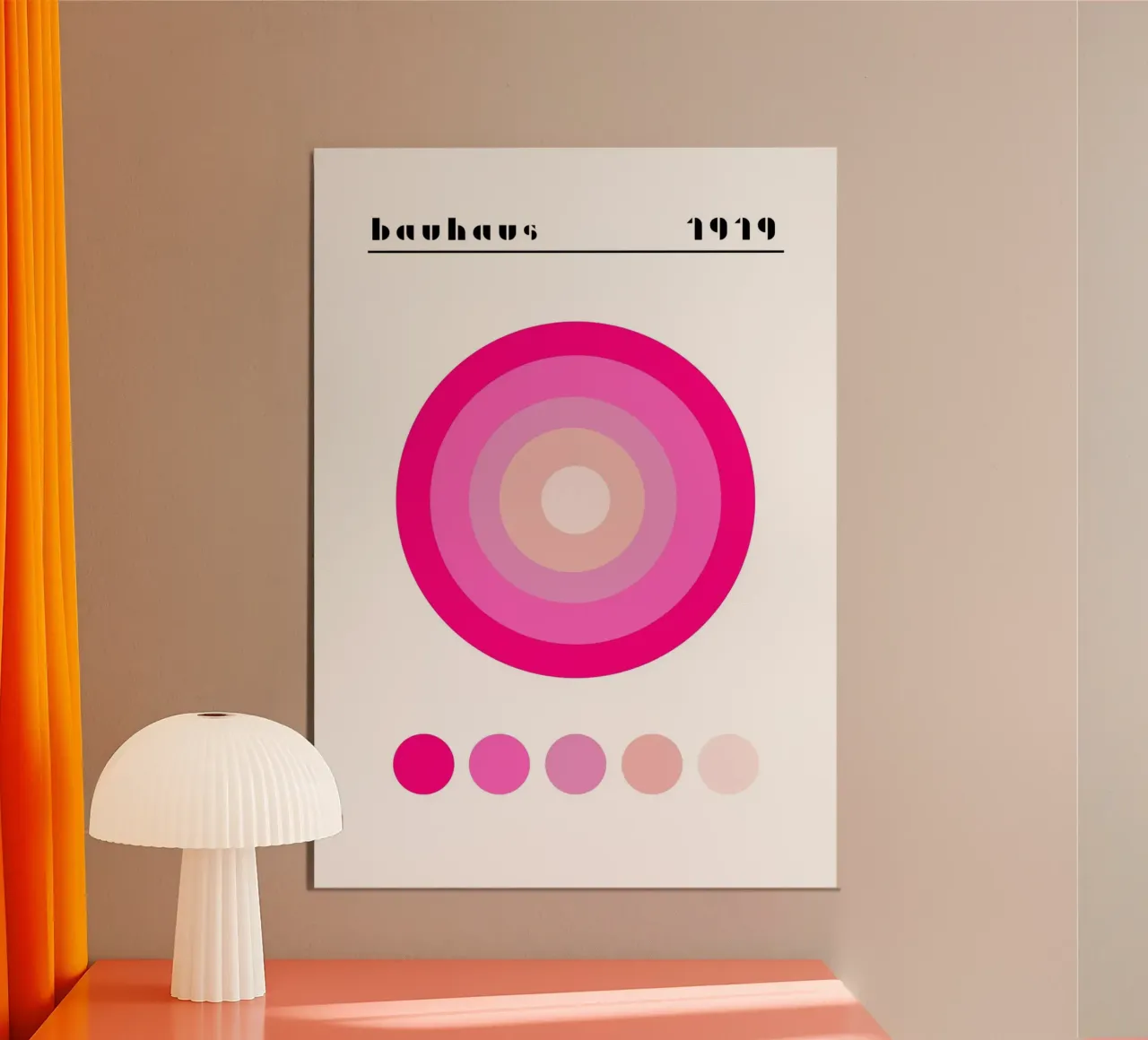 Bauhaus 1919 Paletta di colori rosa Cerchi Poster poster da NorwesClub