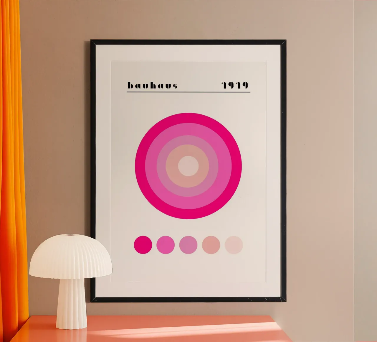 Bauhaus 1919 Paletta di colori rosa Cerchi Poster poster da NorwesClub