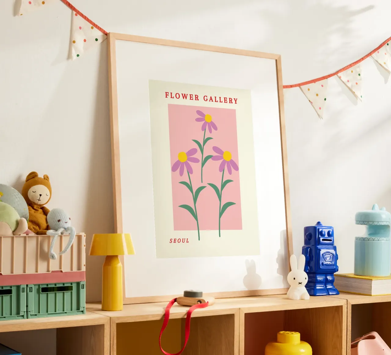 Poster floreale rosa retrò Seoul Flower Gallery poster da NorwesClub