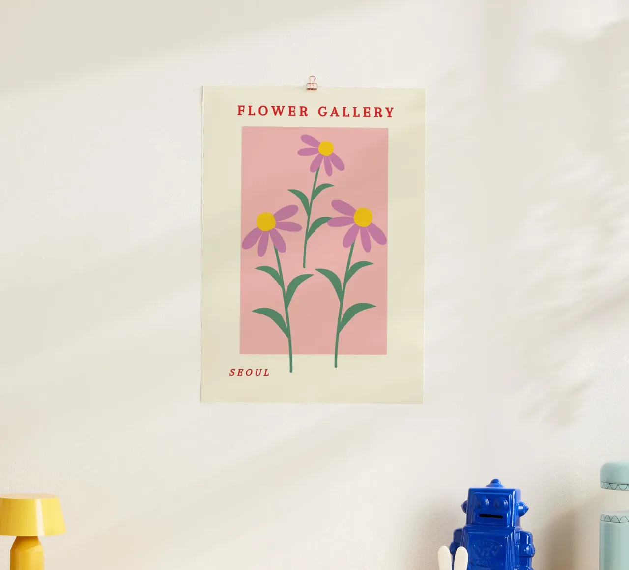 Poster floreale rosa retrò Seoul Flower Gallery poster da NorwesClub