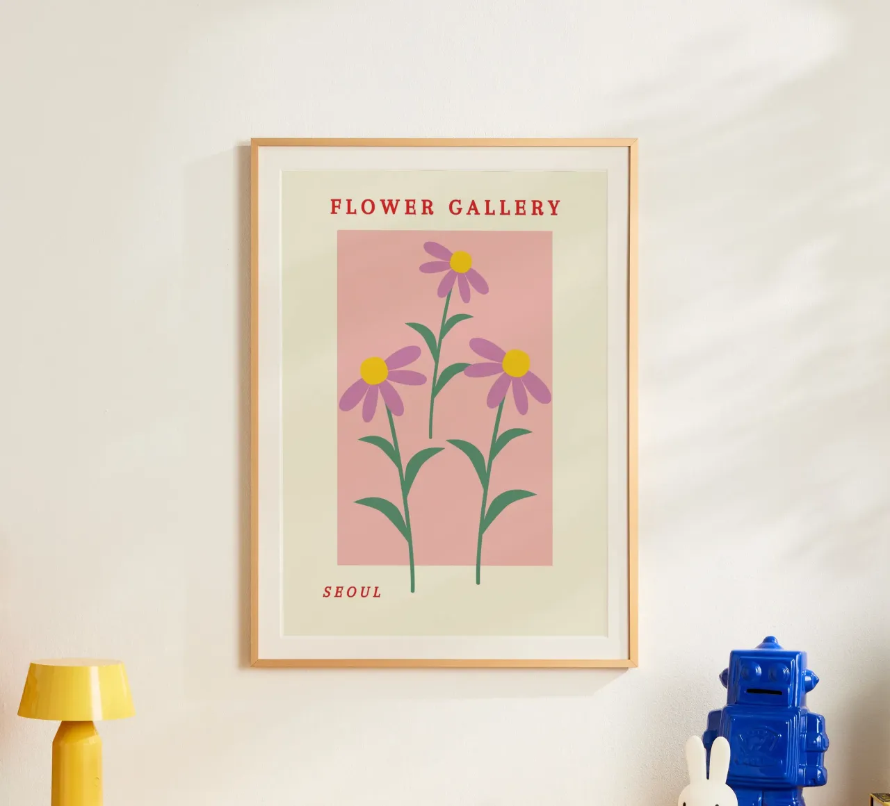 Poster floreale rosa retrò Seoul Flower Gallery poster da NorwesClub