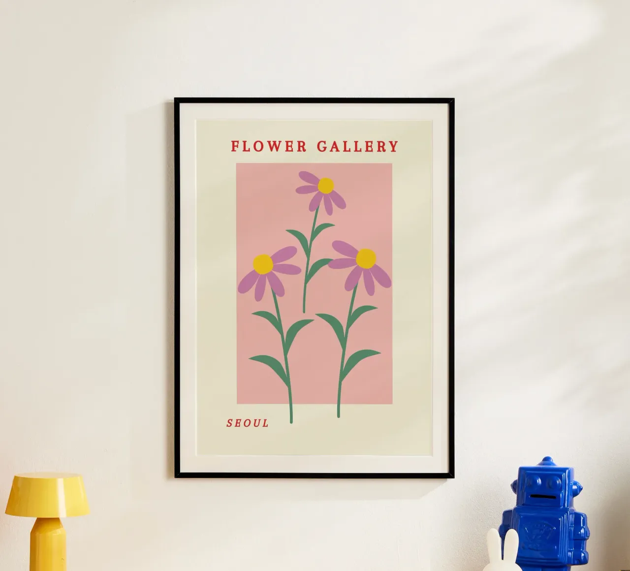 Poster floreale rosa retrò Seoul Flower Gallery poster da NorwesClub