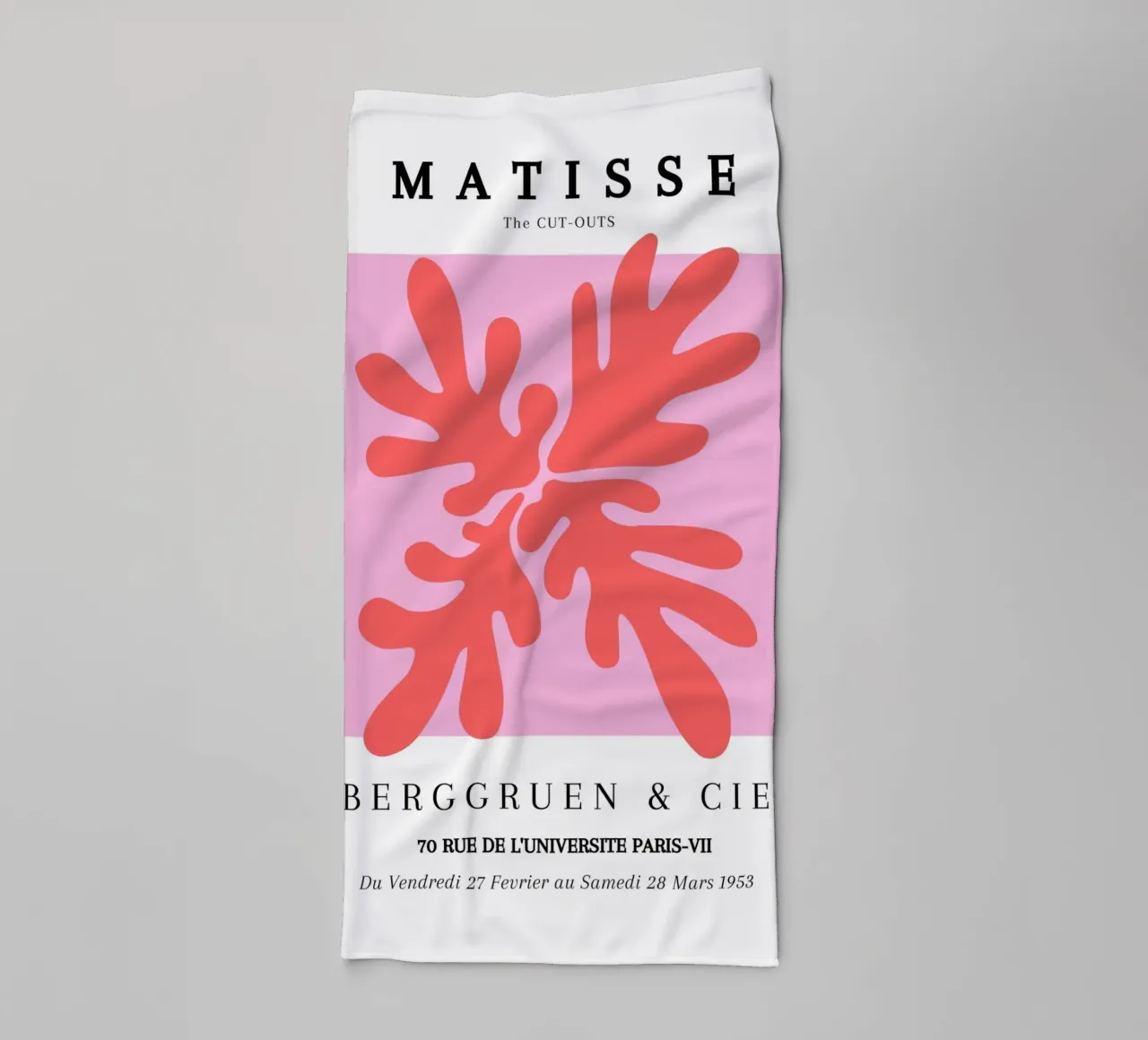 Matisse 1953 Cut-Out Coral Shape Paris Poster towel by NorwesClub