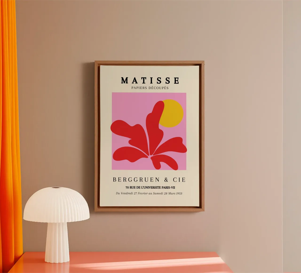 Matisse 1953 uitgesneden vorm gele cirkel Parijs canvas met Baklijst van NorwesClub