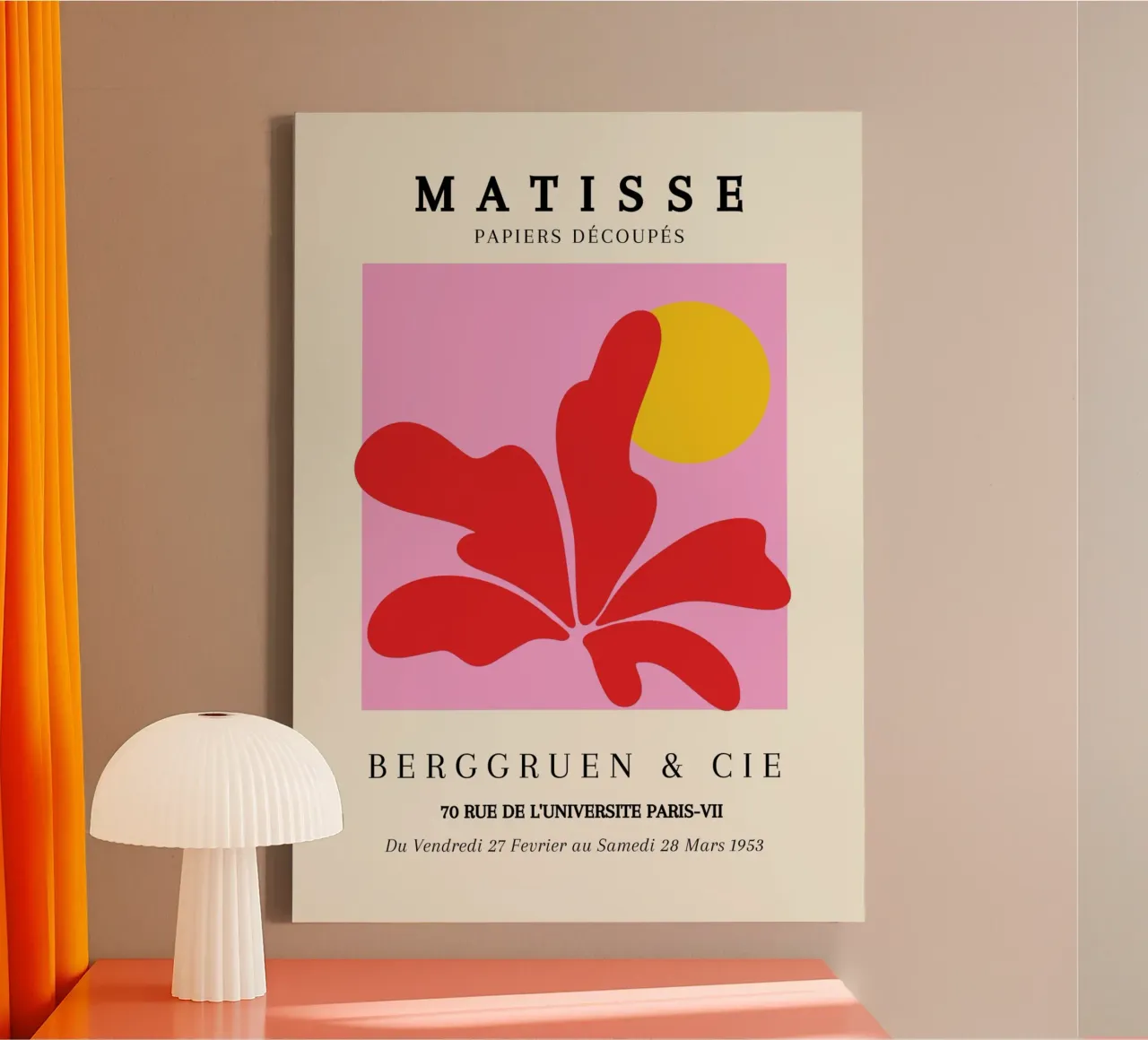 Matisse 1953 uitgesneden vorm gele cirkel Parijs canvas met Baklijst van NorwesClub