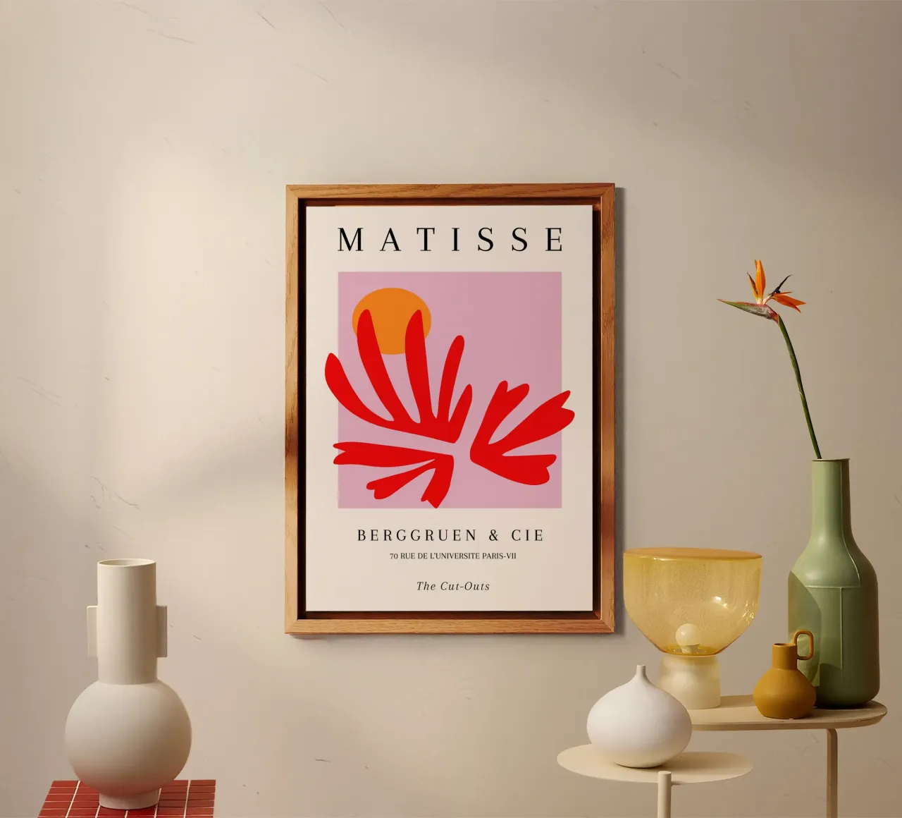 Matisse Cut-Out Abstract Shape Sun Paris Art Poster alu-dibond by NorwesClub