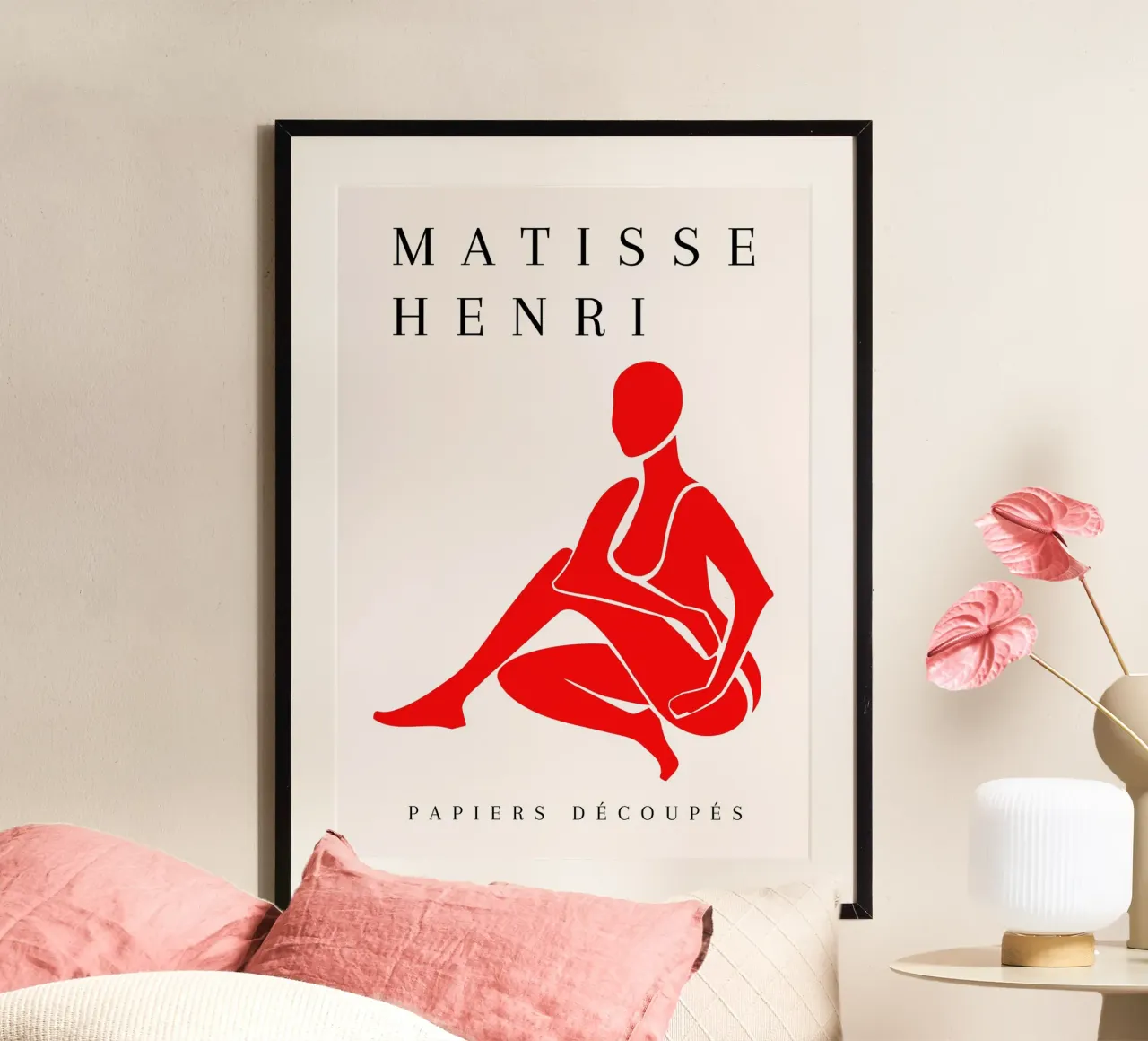 Henri Matisse Poster ritagliato con nudo seduto rosso poster da NorwesClub