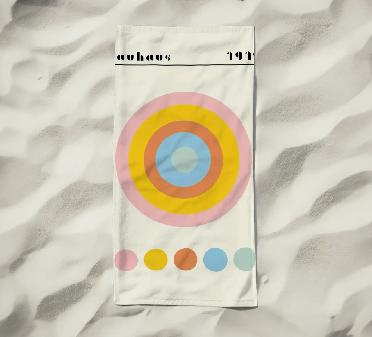 Bauhaus 1919 Paletta di colori geometrici Cerchi Poster telo mare da NorwesClub