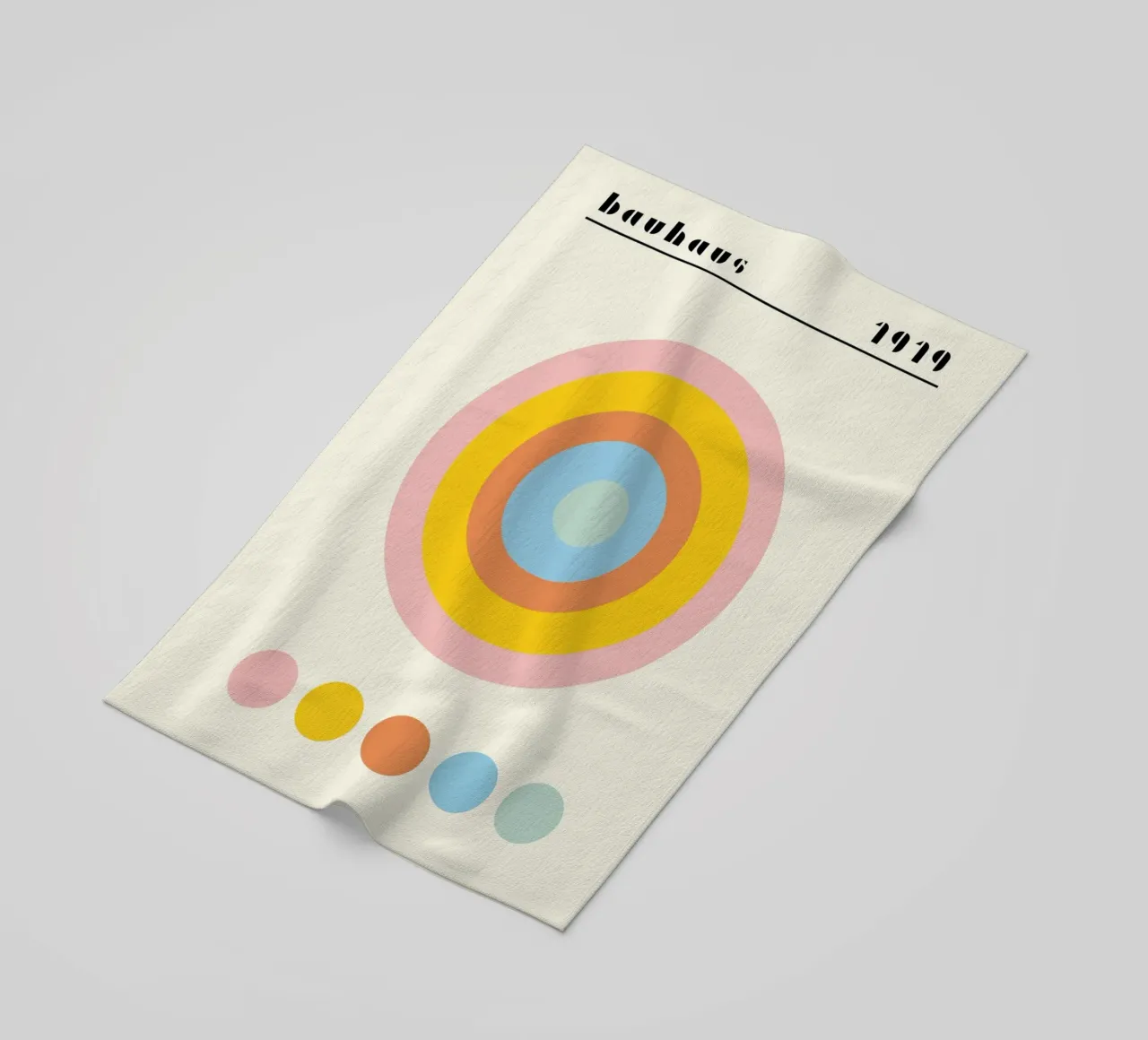 Bauhaus 1919 Paletta di colori geometrici Cerchi Poster telo mare da NorwesClub