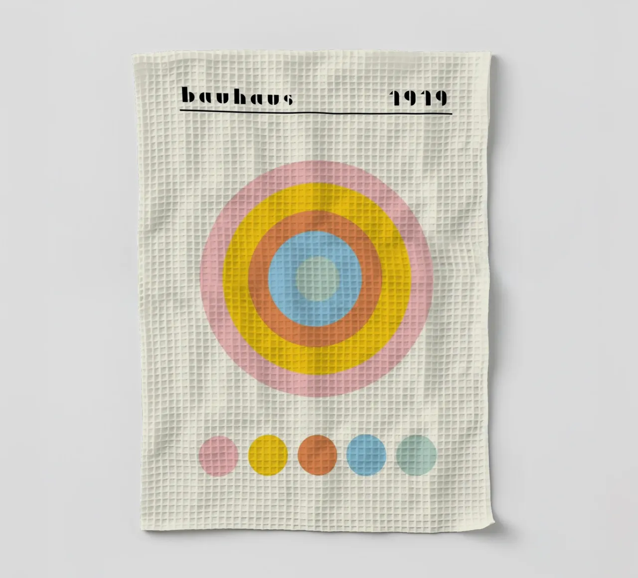 Bauhaus 1919 Paletta di colori geometrici Cerchi Poster canovaccio da cucina da NorwesClub
