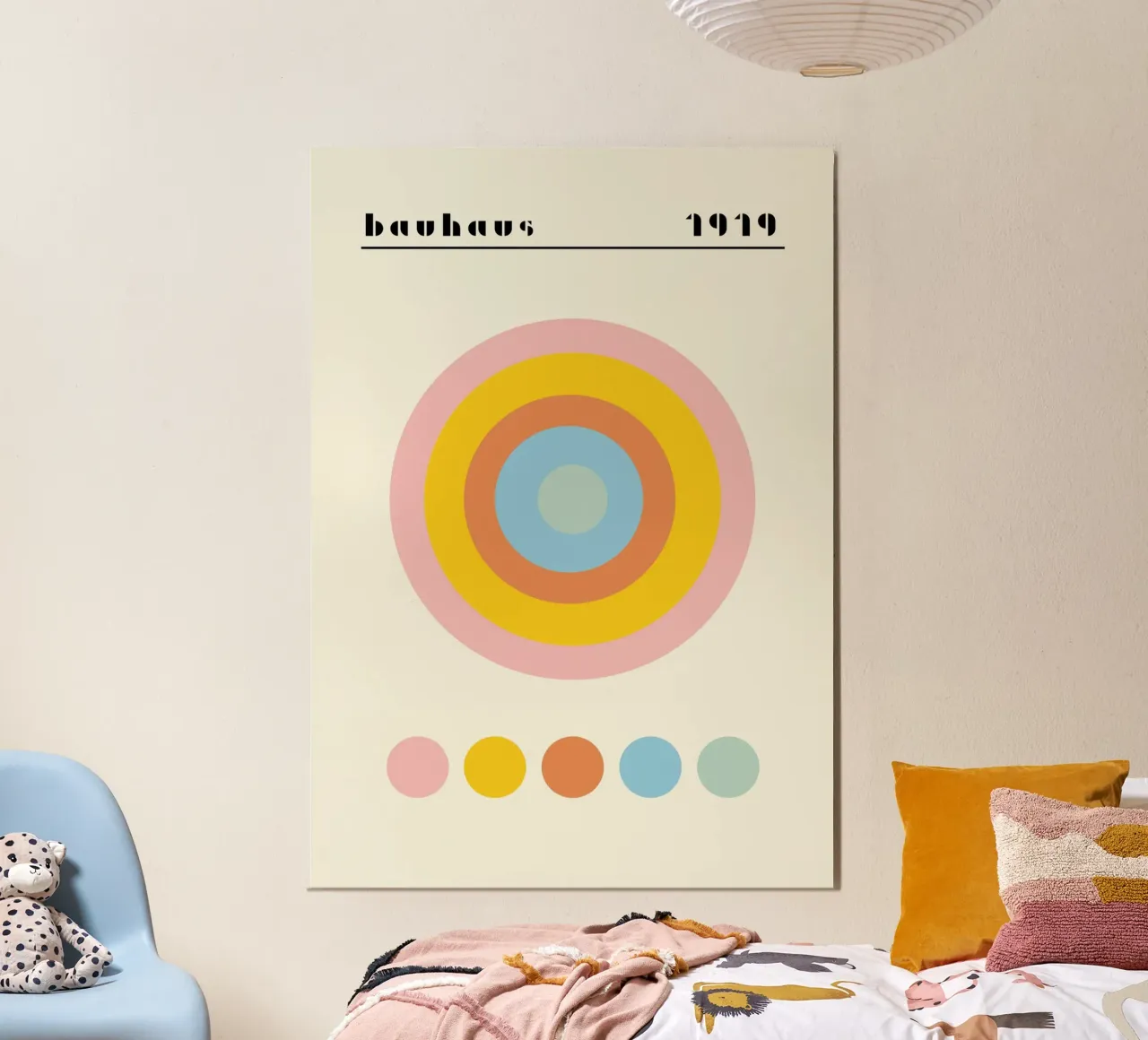 Bauhaus 1919 Paletta di colori geometrici Cerchi Poster carta hahnemühle da NorwesClub
