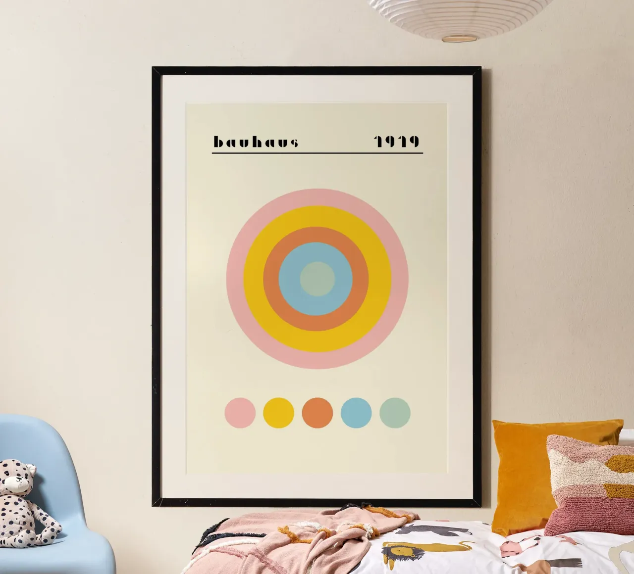 Bauhaus 1919 Paletta di colori geometrici Cerchi Poster carta hahnemühle da NorwesClub