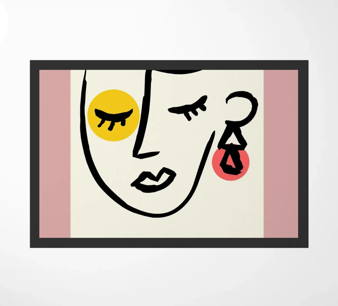 Picasso Musee D'Orsay Abstract Gezicht Lijnkunst Poster deurmat van NorwesClub