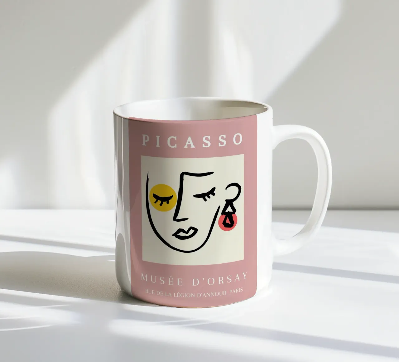 Picasso Musee D'Orsay Volto astratto Line Art Poster tazza in ceramica da NorwesClub