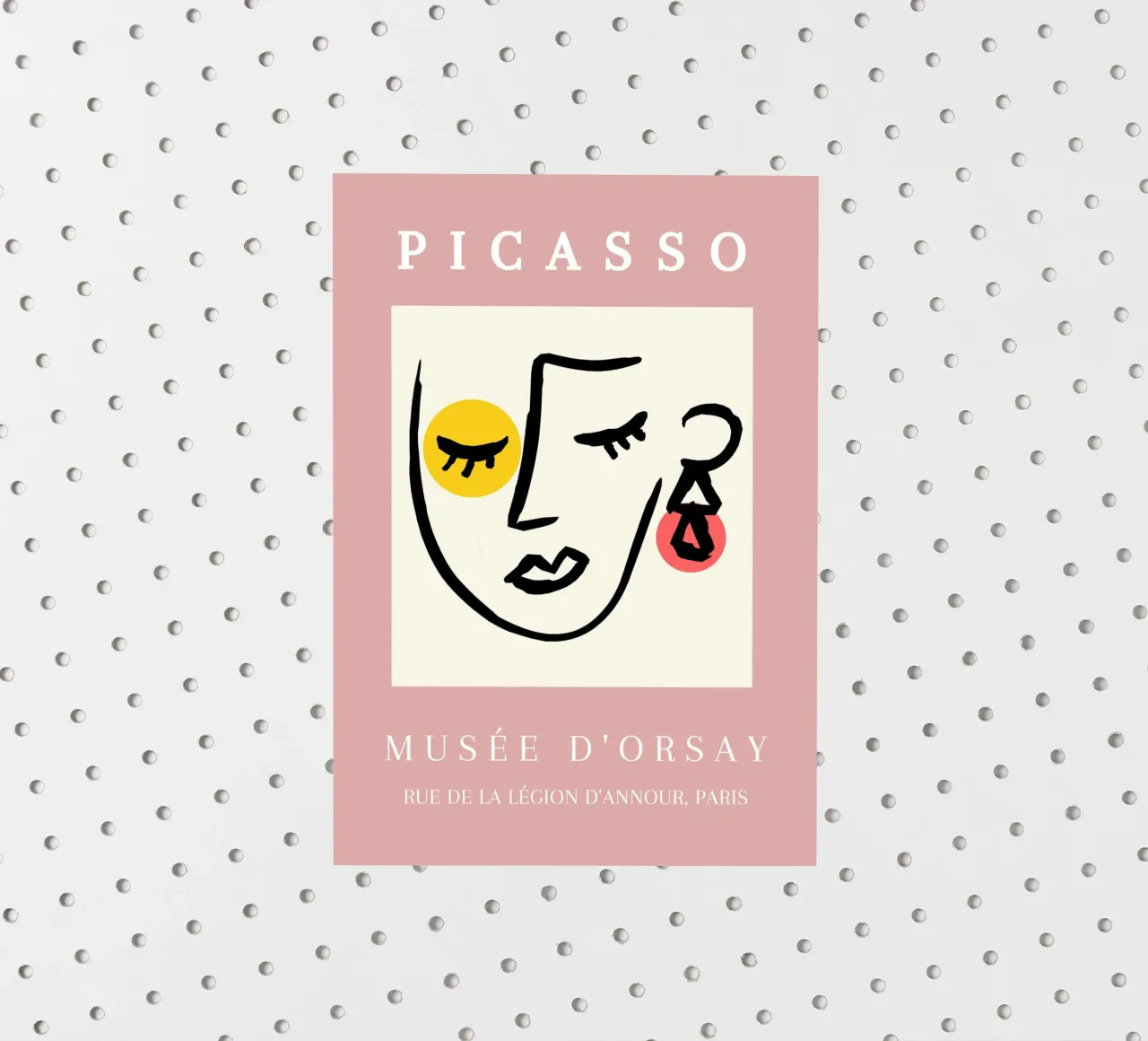 Picasso Musee D'Orsay Abstract Face Line Art Poster autocollant de NorwesClub