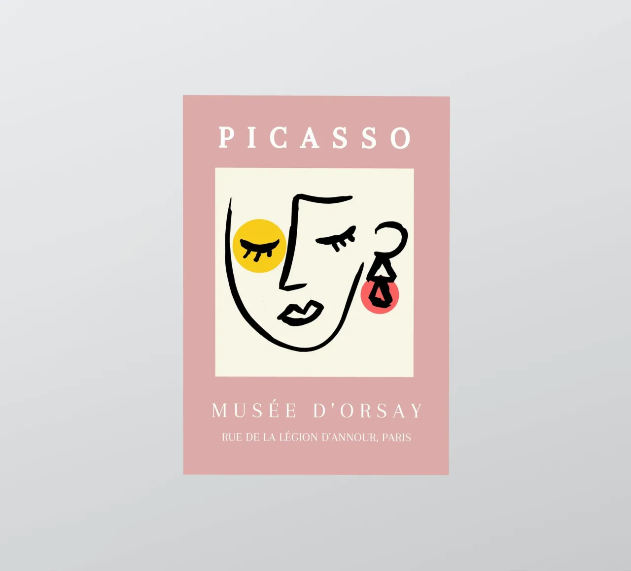 Picasso Musee D'Orsay Abstract Face Line Art Poster autocollant de NorwesClub