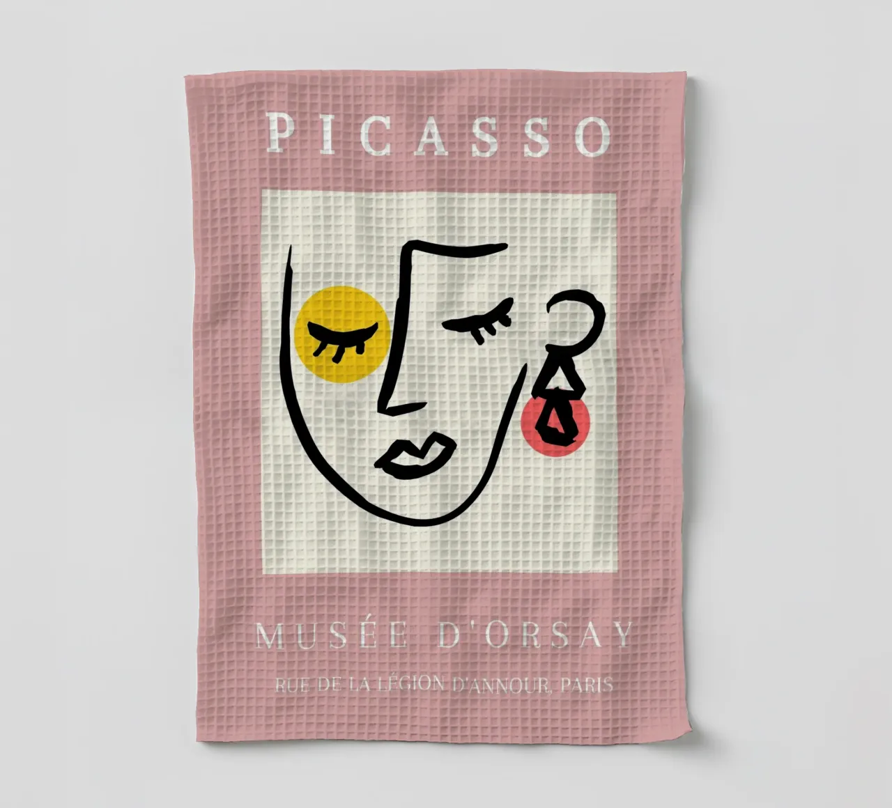Picasso Musee D'Orsay Abstract Face Line Art Poster torchon de NorwesClub