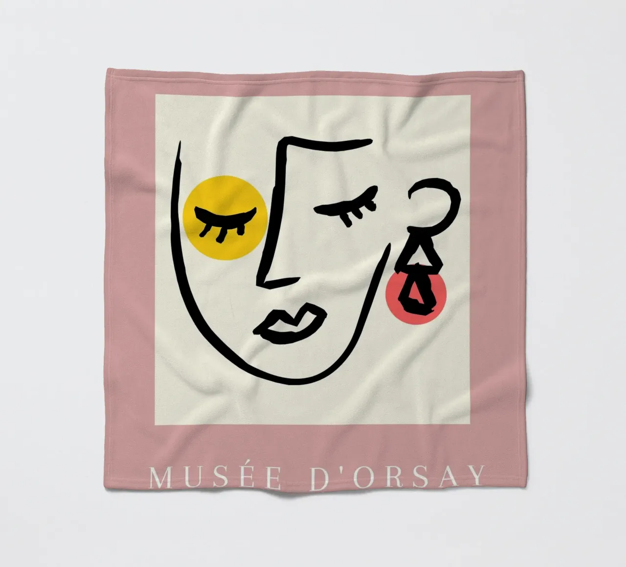 Picasso Musee D'Orsay Abstract Face Line Art Poster fleece blanket by NorwesClub