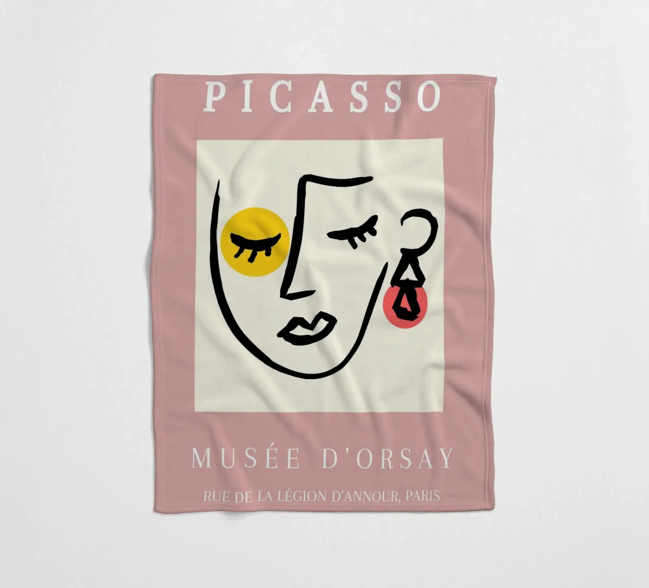 Picasso Musee D'Orsay Abstract Face Line Art Poster fleece blanket by NorwesClub