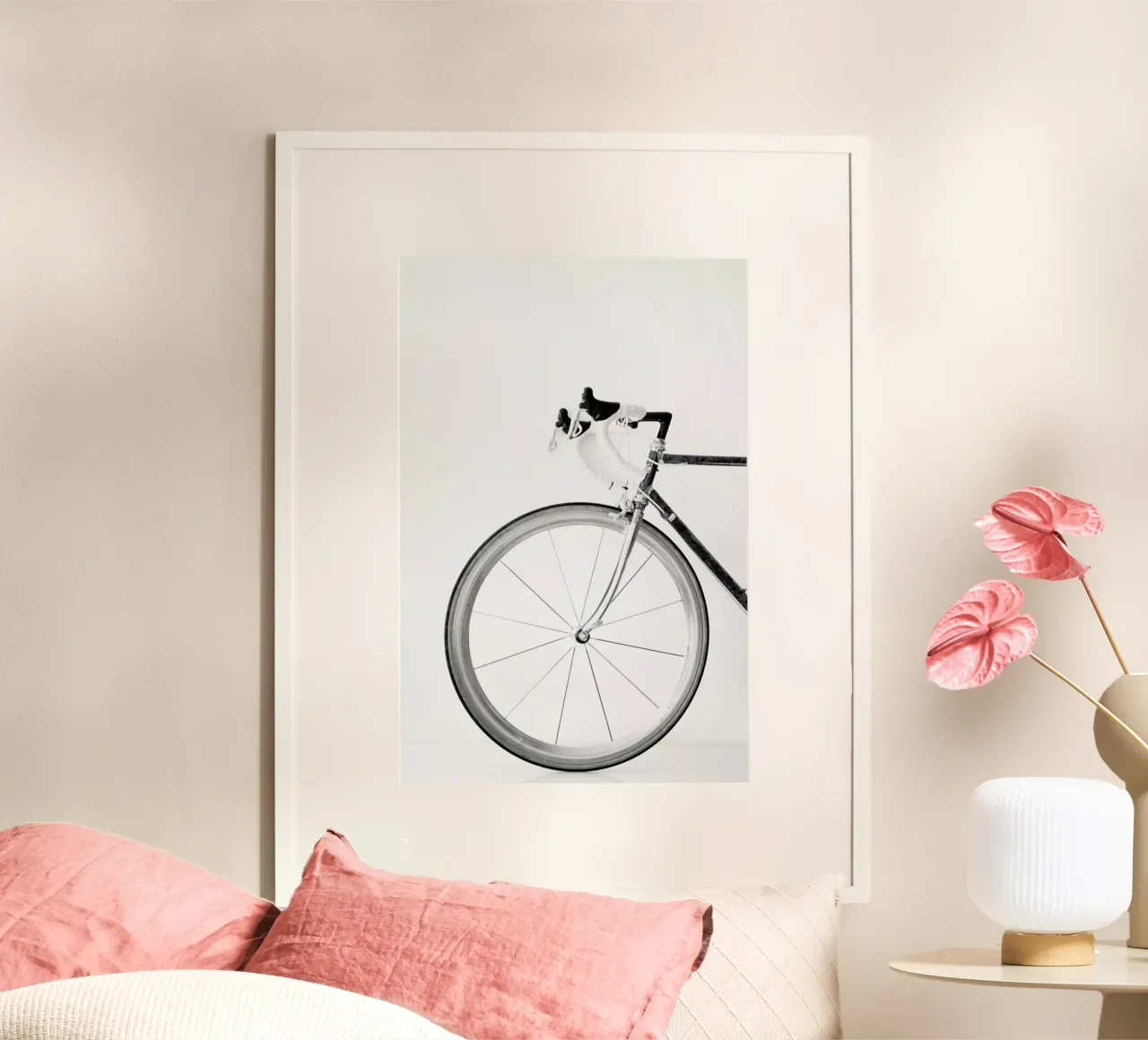 Ride My Bike Black&white Edition poster con telaio in alluminio da Studio Nahili