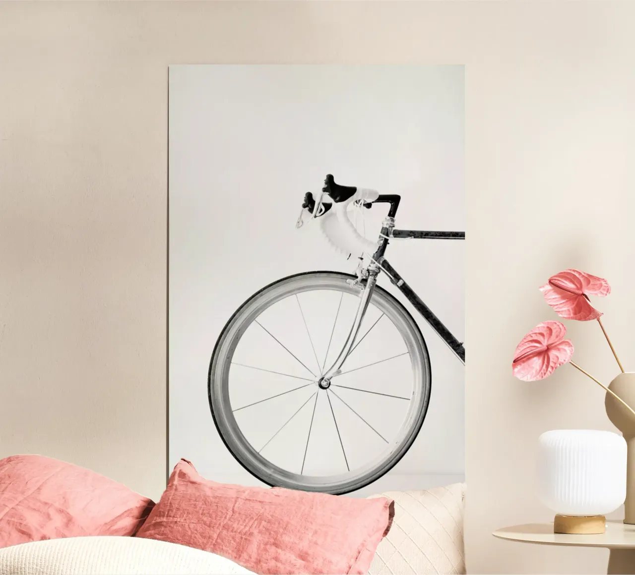 Ride My Bike Black&white Edition poster con telaio in alluminio da Studio Nahili