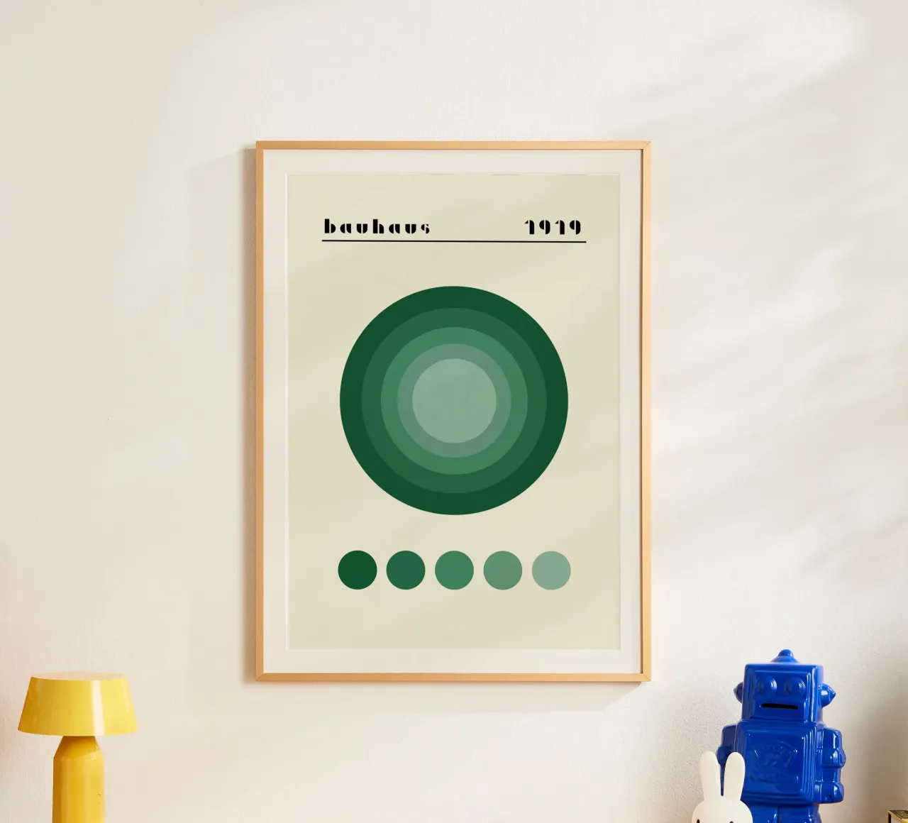 Bauhaus 1919 Paletta di colori verdi Cerchi Poster poster da NorwesClub