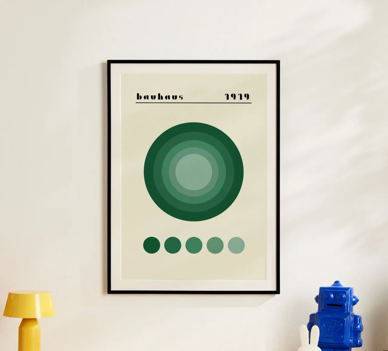 Bauhaus 1919 Paletta di colori verdi Cerchi Poster poster da NorwesClub