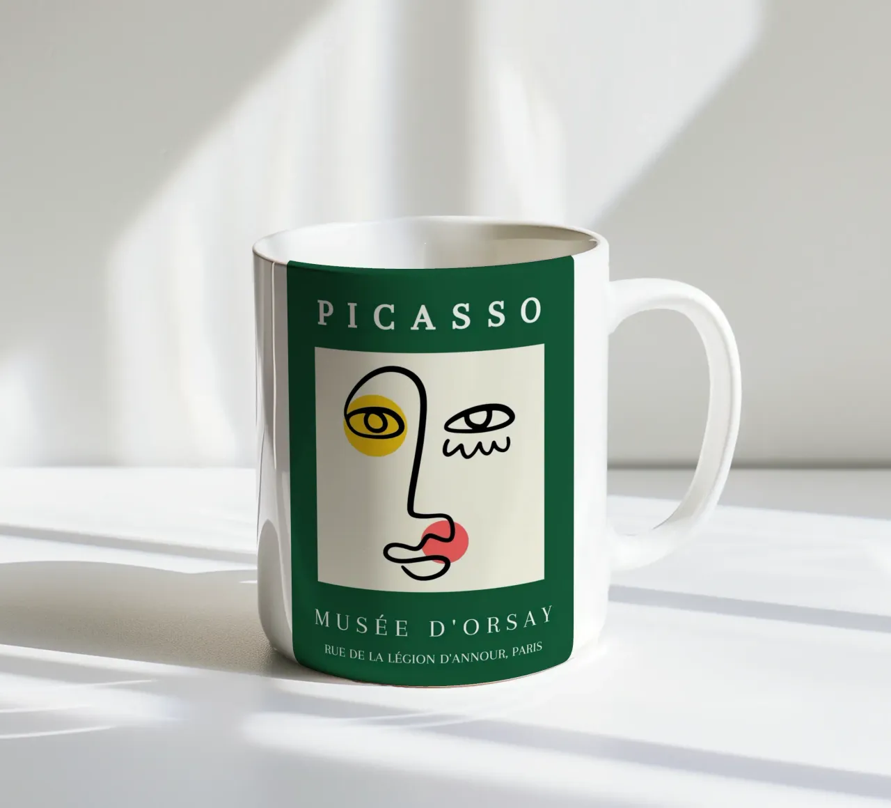 Picasso Musee D'Orsay Volto astratto Poster verde tazza in ceramica da NorwesClub