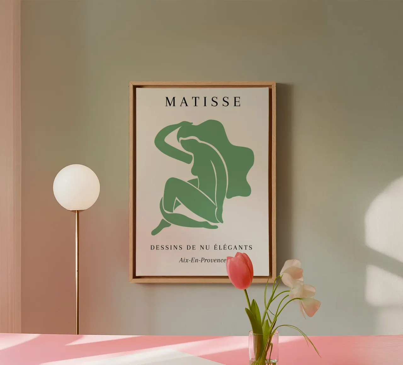 Matisse Elegant Akt Zeichnung Aix-En-Provence Poster Leinwand mit Schattenfugenrahmen von NorwesClub