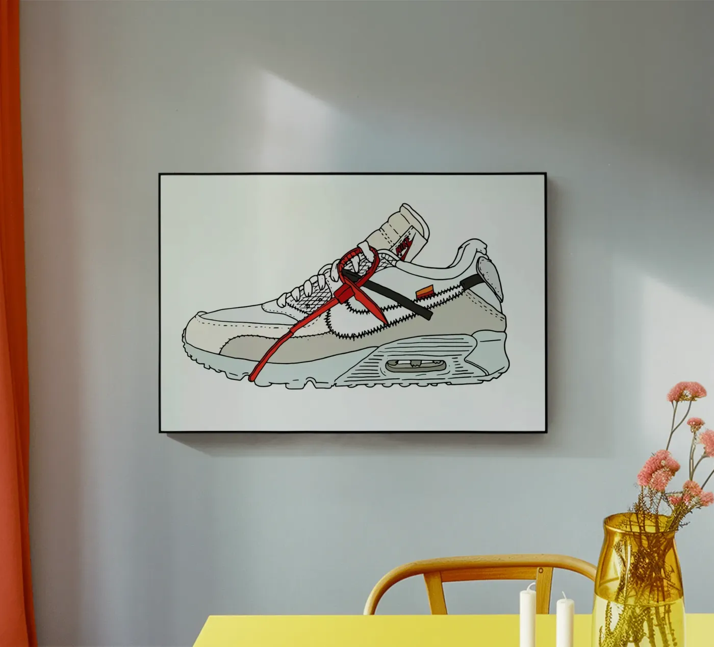 Offwhite Airmax 90 acryl van Nick Cocozza