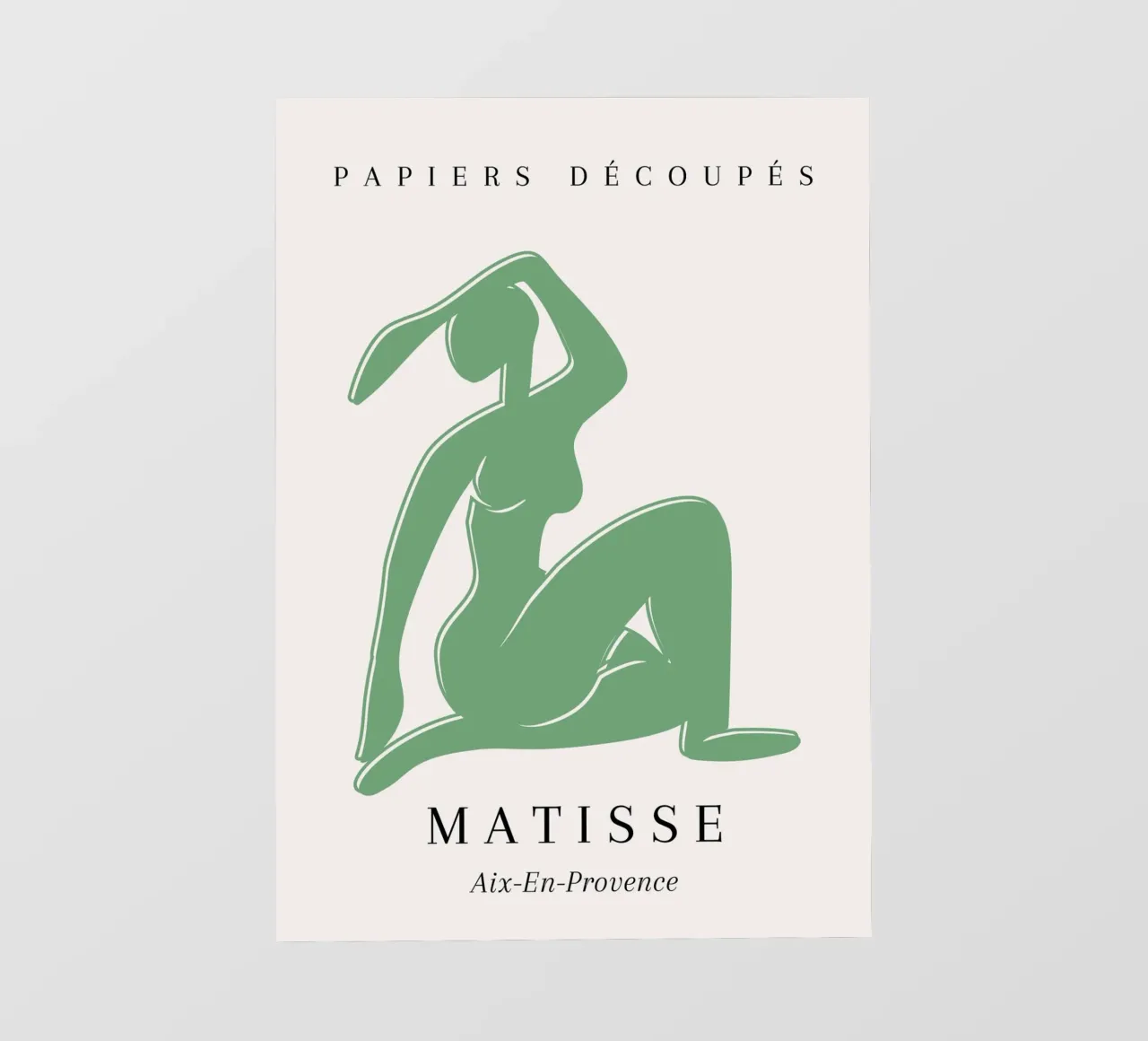 Poster in papiers découpés Matisse Verde Nudo Ritagliato pellicola backlit da NorwesClub