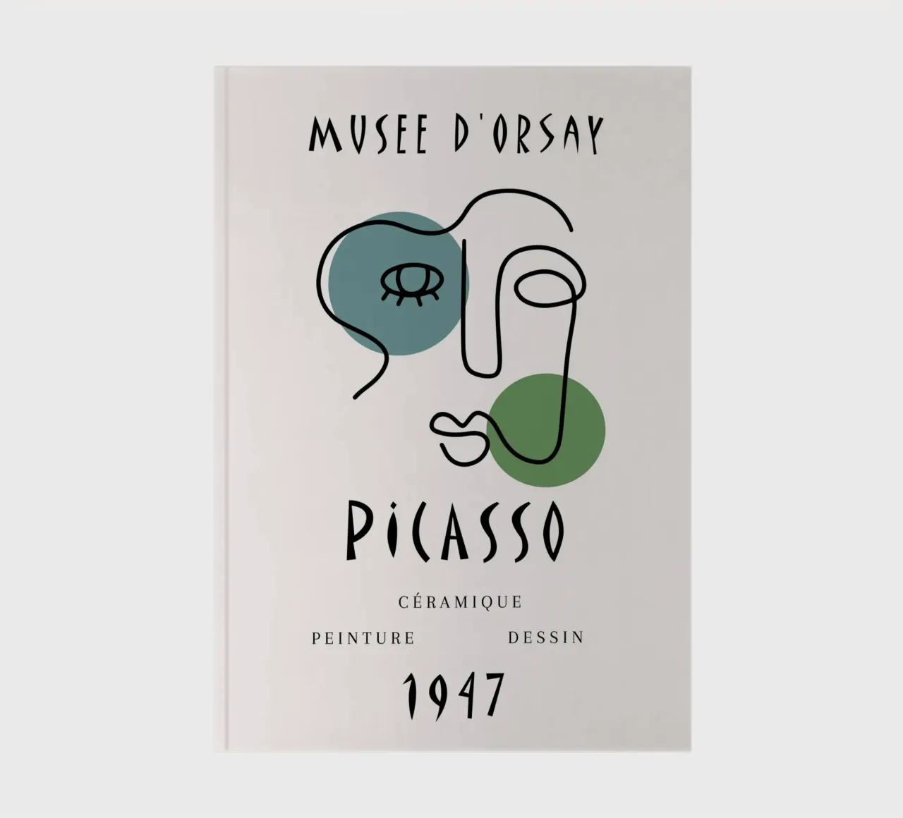 Picasso Musee D'Orsay 1947 Abstract Face Poster notebook by NorwesClub