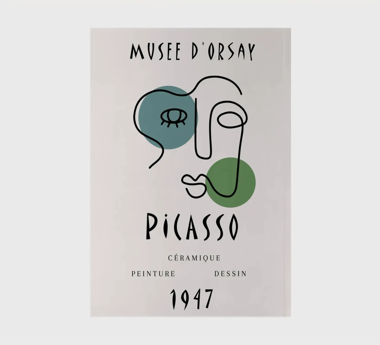 Picasso Musee D'Orsay 1947 Abstract Face Poster notebook by NorwesClub