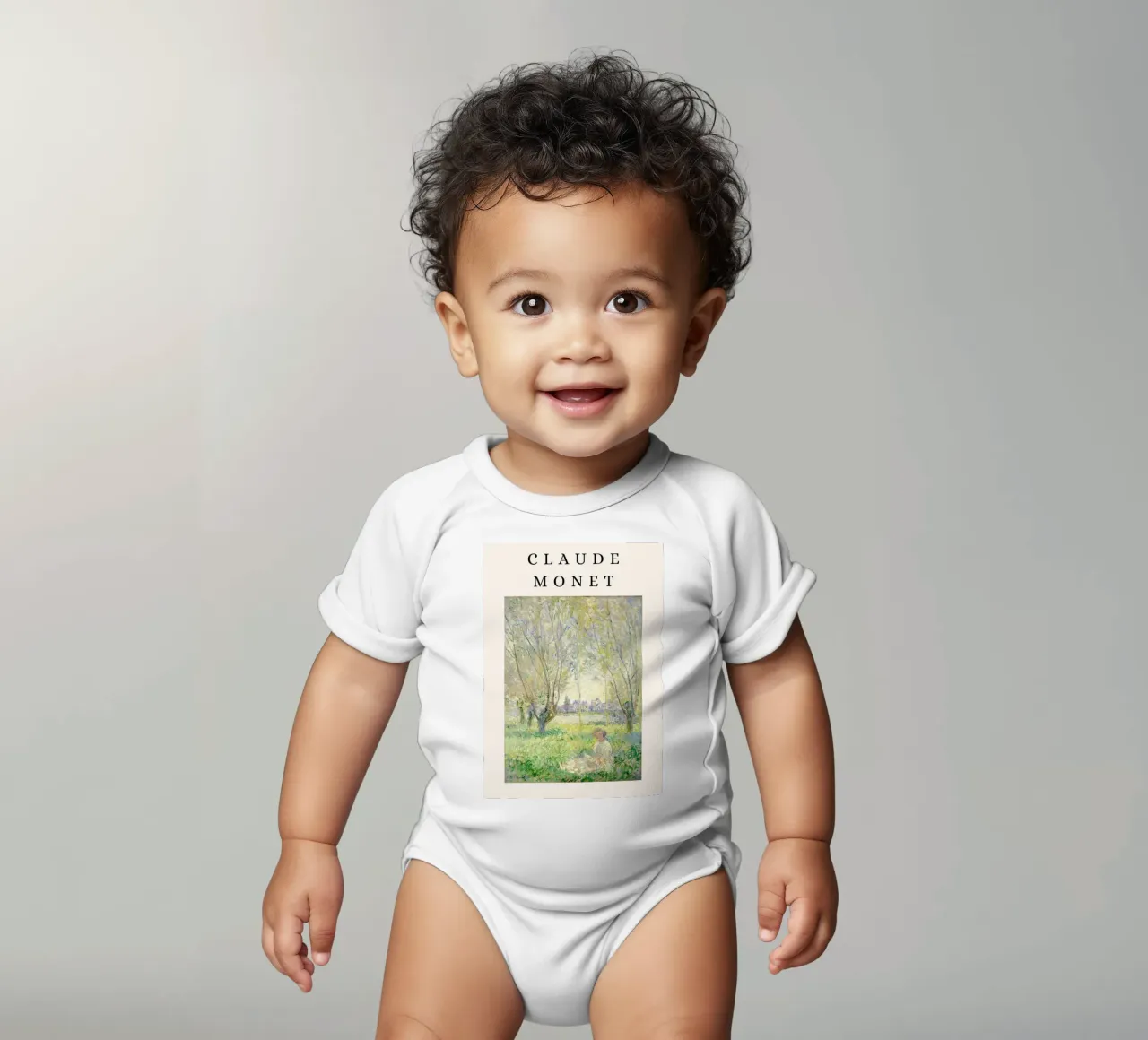 Monet Frau unter den Weiden sitzend Impressionist Kurzarm Babybody von NorwesClub