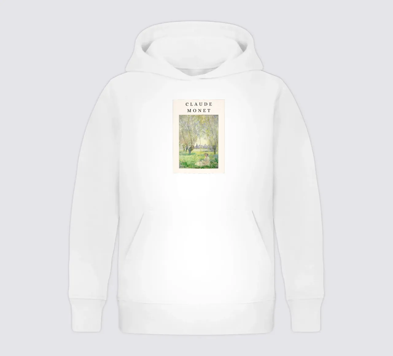 Monet Woman Seated Under The Willows Impressionist kids hoodie by NorwesClub