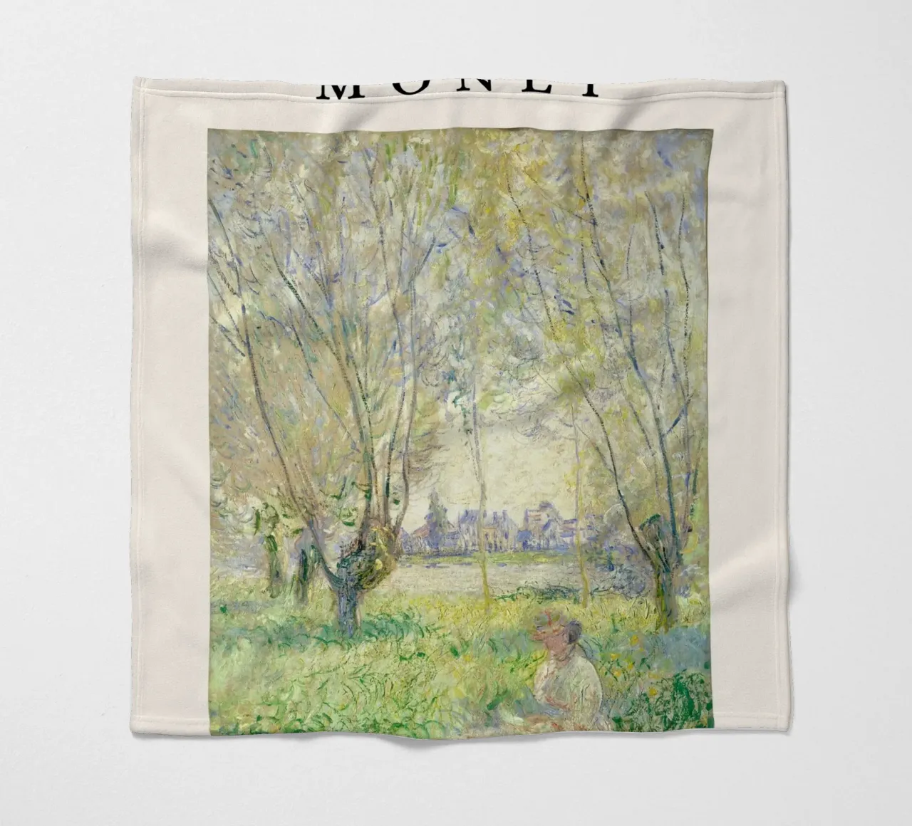 Monet Frau unter den Weiden sitzend Impressionist Fleecedecke von NorwesClub