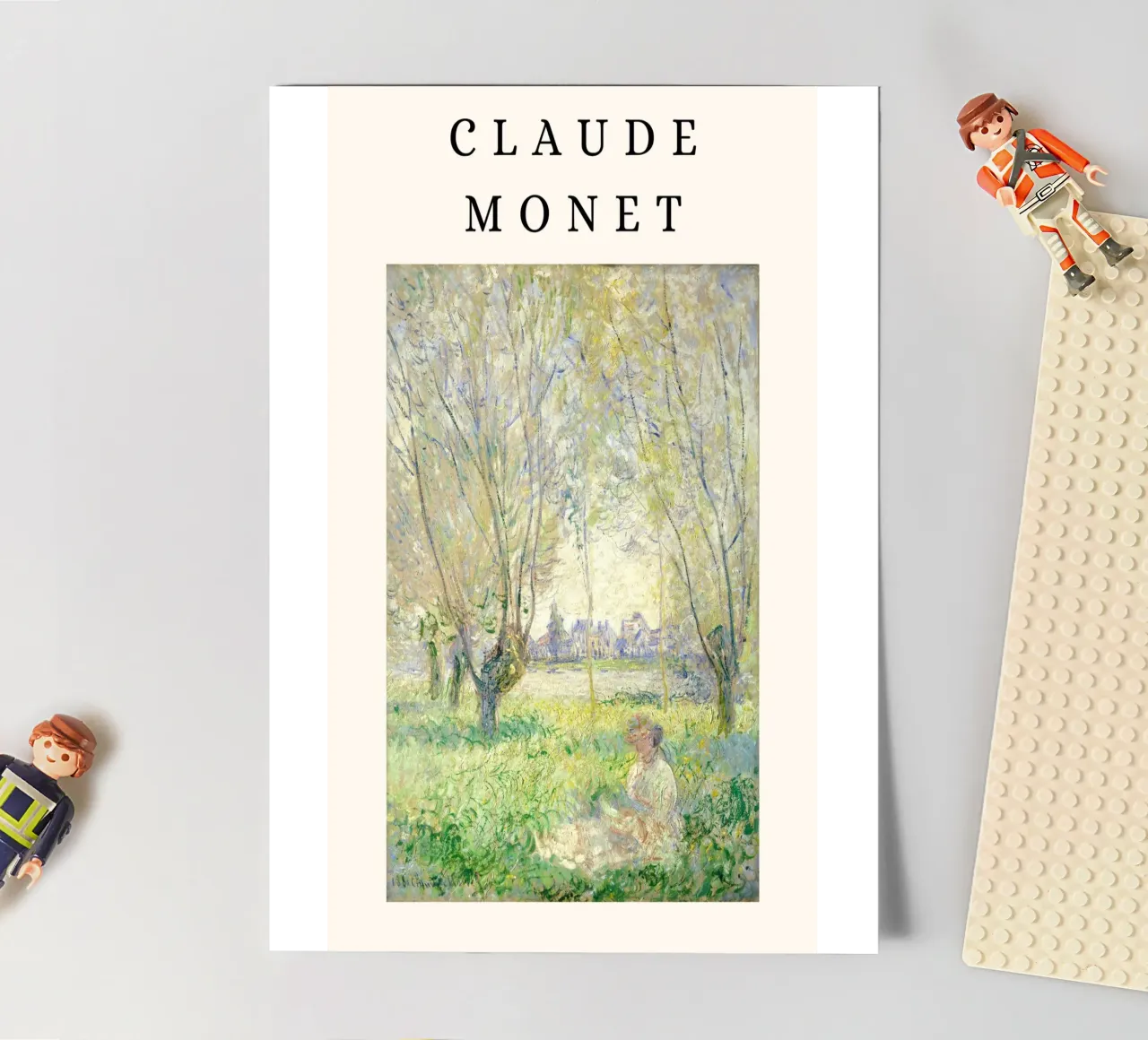 Monet Frau unter den Weiden sitzend Impressionist Stickerbogen von NorwesClub