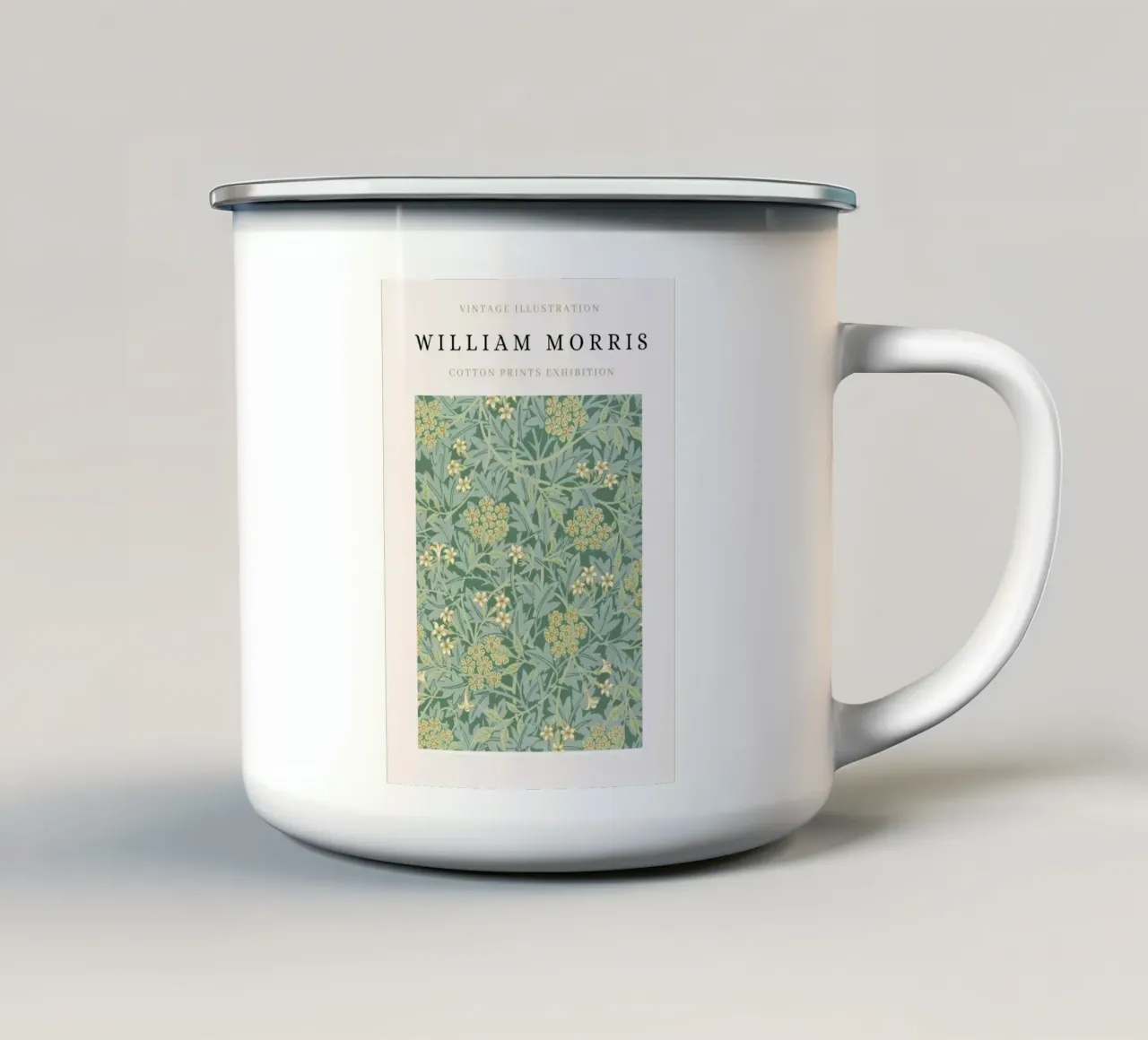 William Morris Modello floreale d'epoca Arti e Mestieri tazza in smalto da NorwesClub