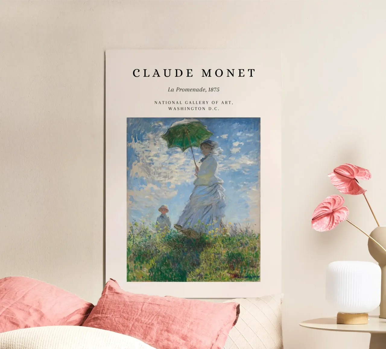 Monet La Promenade 1875 Mujer con sombrilla Print hahnemühle de NorwesClub