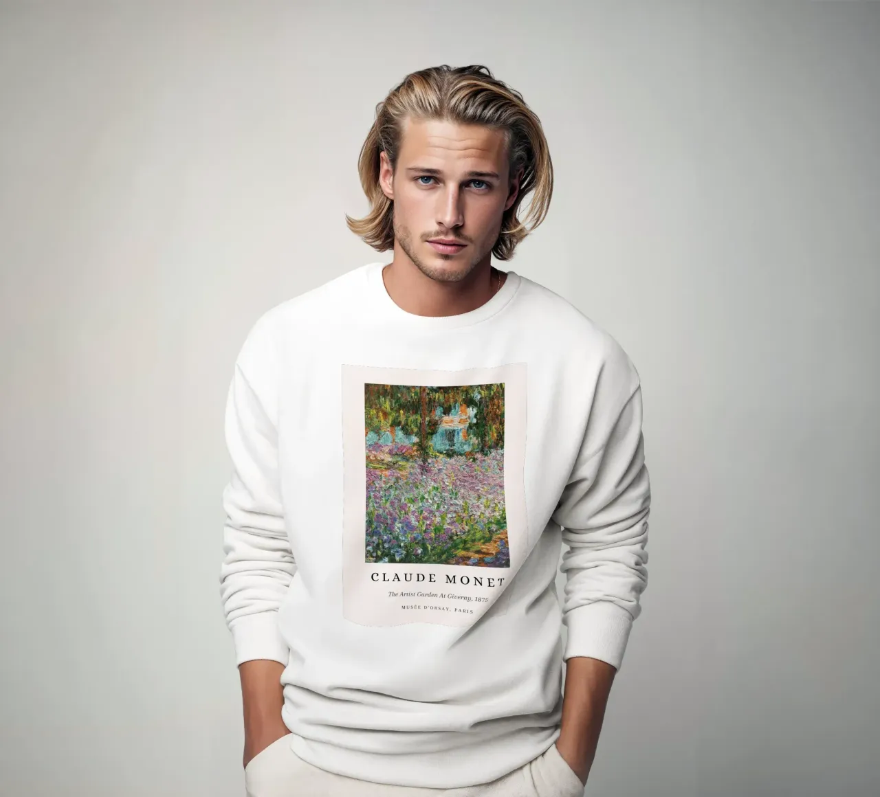 Monet Kunstenaar Tuin in Giverny 1875 Impressionist sweatshirt van NorwesClub