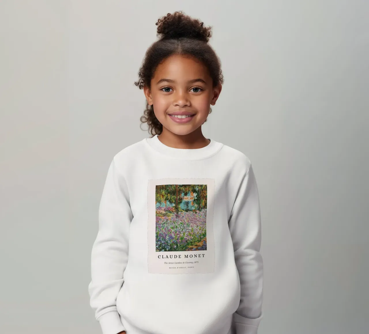Monet Artist Garden At Giverny 1875 Impressionist kids sweatshirt by NorwesClub