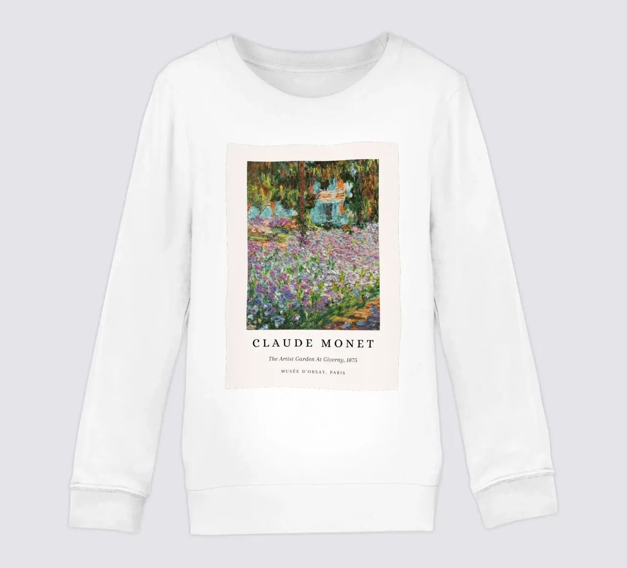 Monet Artist Garden At Giverny 1875 Impressionist kids sweatshirt by NorwesClub
