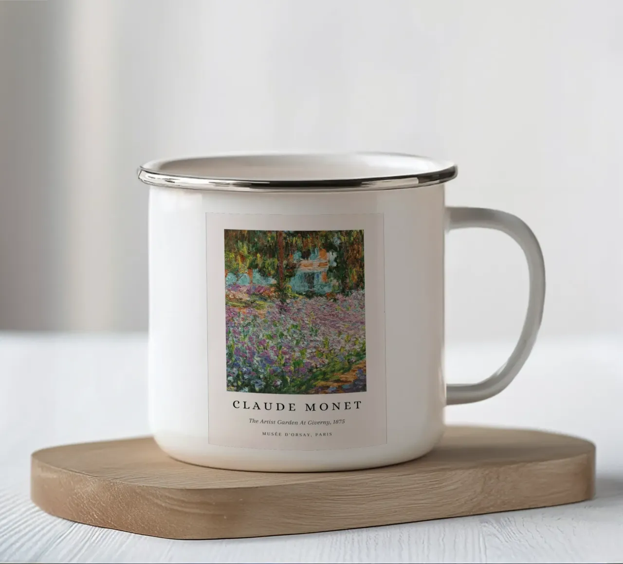 Monet Artista Giardino A Giverny 1875 Impressionista tazza in smalto da NorwesClub