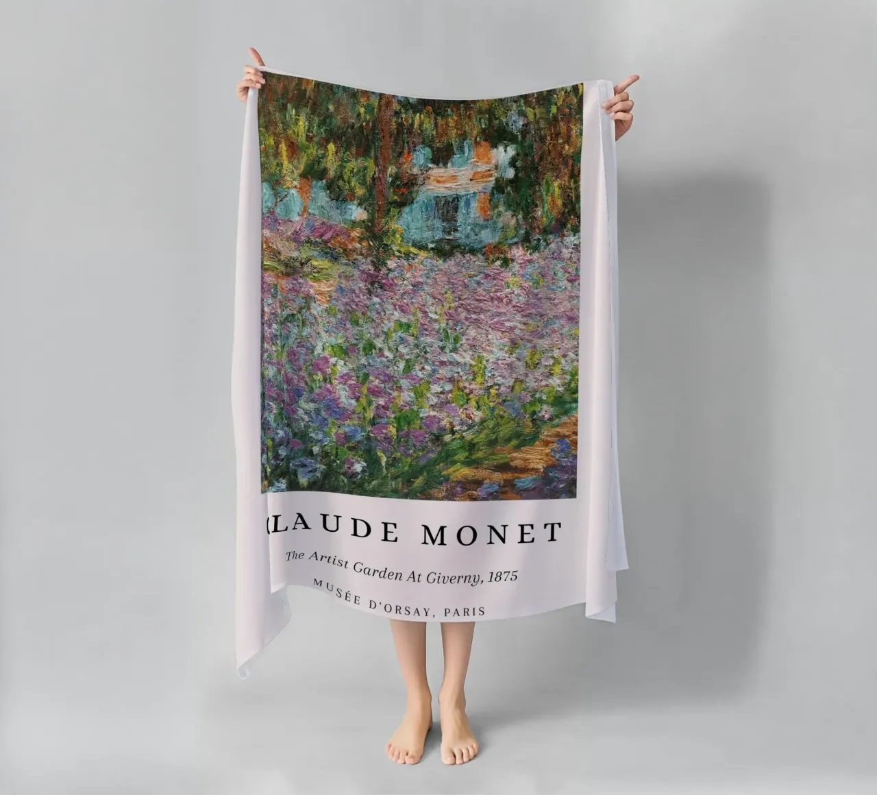 Monet Kunstenaar Tuin in Giverny 1875 Impressionist strandhanddoek van NorwesClub