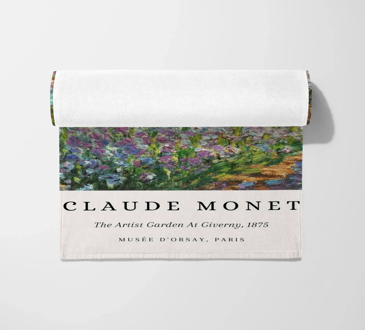 Monet Kunstenaar Tuin in Giverny 1875 Impressionist strandhanddoek van NorwesClub