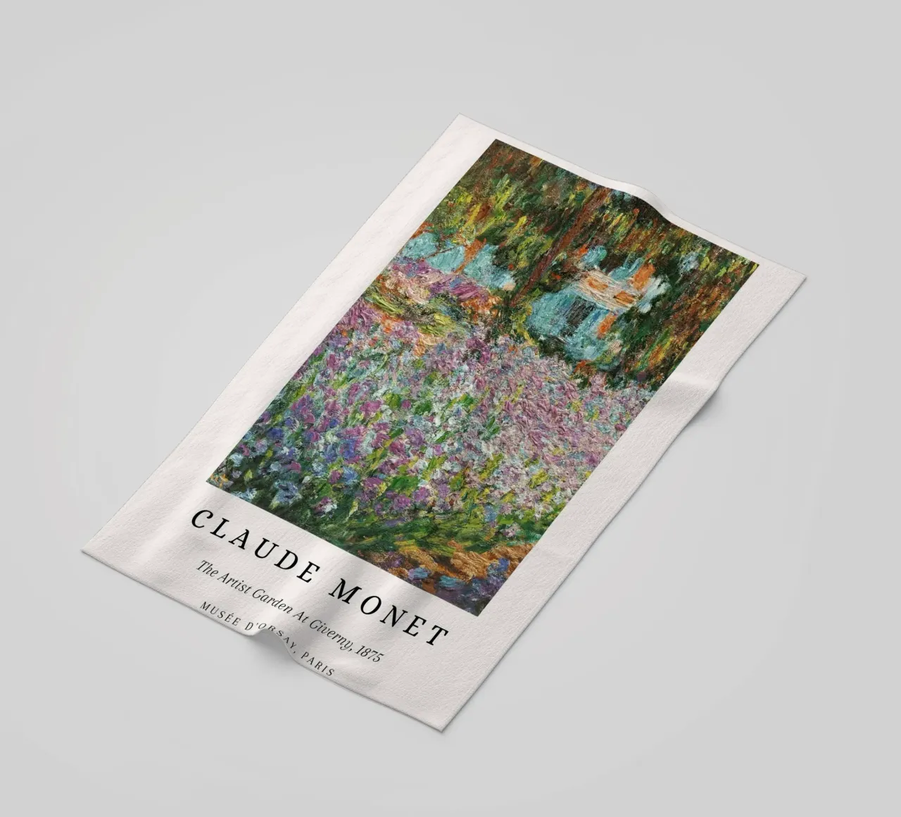 Monet Kunstenaar Tuin in Giverny 1875 Impressionist strandhanddoek van NorwesClub