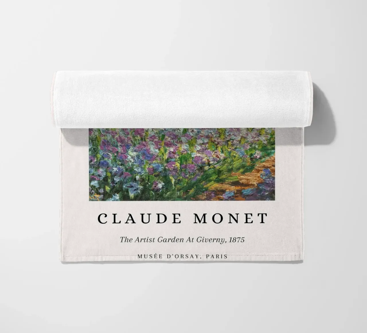 Monet Kunstenaar Tuin in Giverny 1875 Impressionist strandhanddoek van NorwesClub