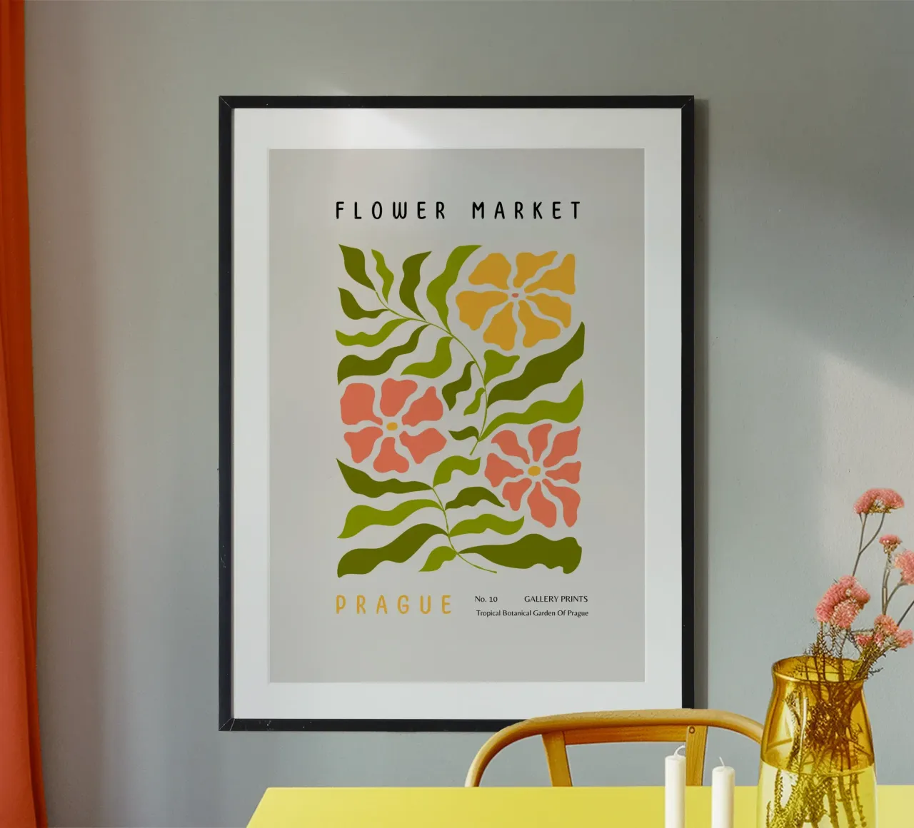 Mercato dei fiori di Praga Giardino botanico tropicale Arte poster con telaio in plastica da NorwesClub
