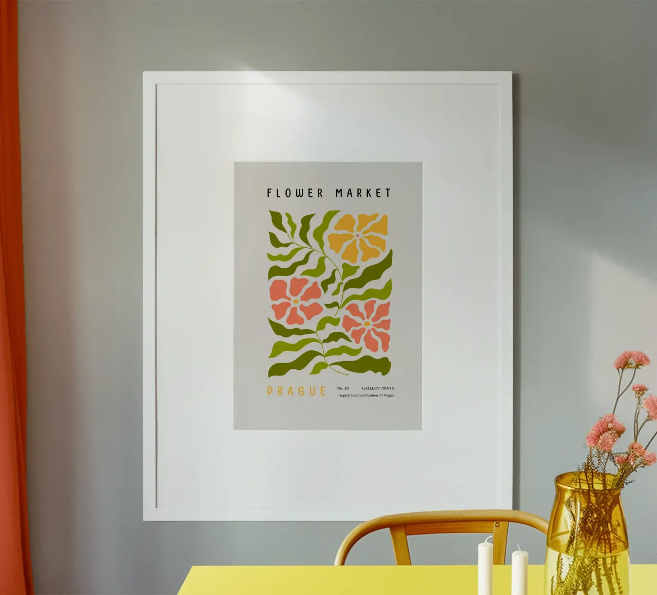 Mercato dei fiori di Praga Giardino botanico tropicale Arte poster con telaio in plastica da NorwesClub