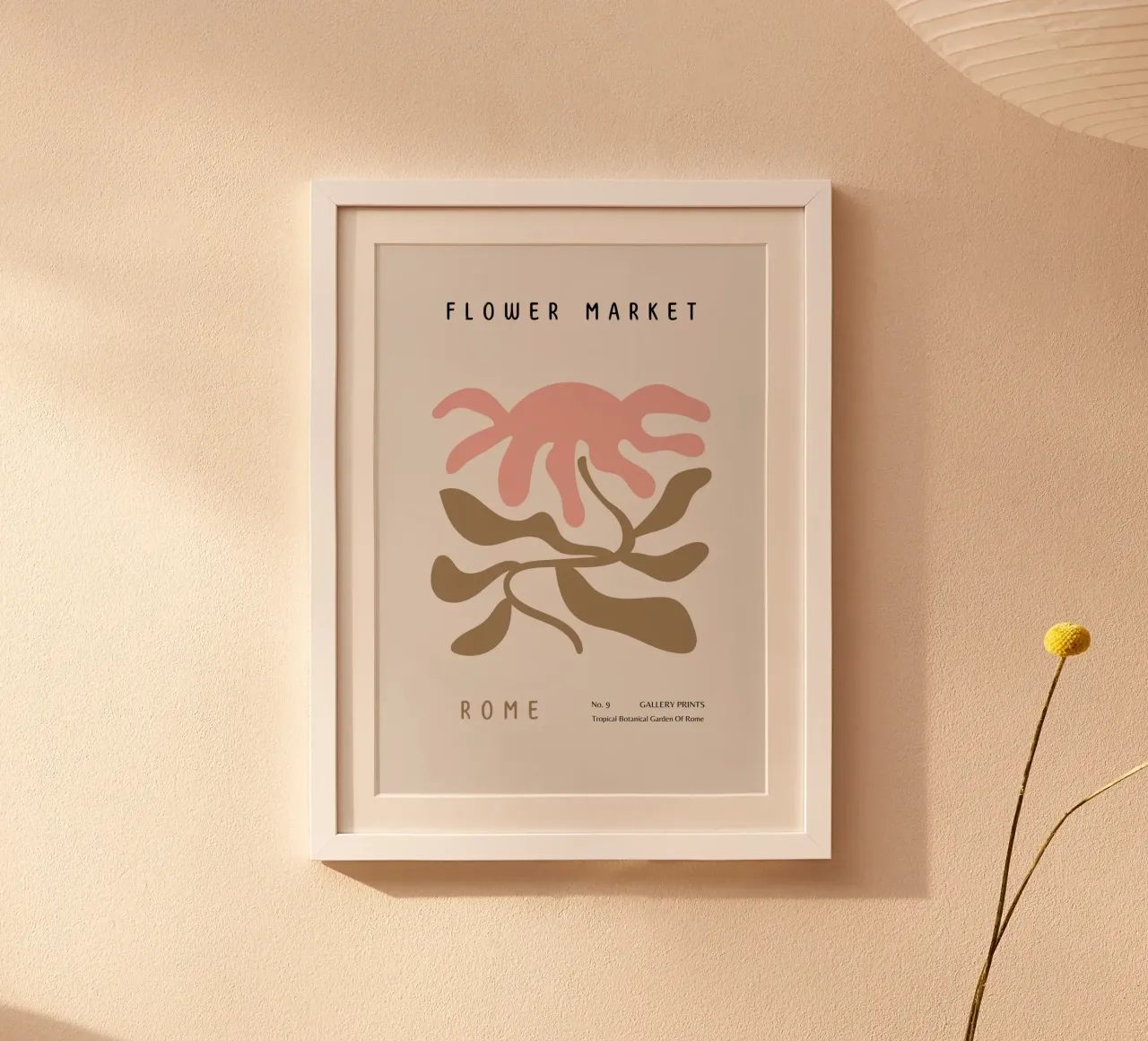 Mercato dei fiori di Roma Giardino botanico tropicale Arte poster con telaio in plastica da NorwesClub